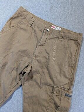 Wrangler Relaxed Fit Fleece Lined Cargo Pants Men's 32 X 32 Tan
